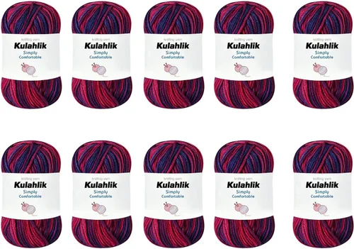Vista 68 de 50g (1x50g) Hilo Acrílico para Crochet y Tejido, Hilo Degradado Colorido, 1 Rollo de Madejas, Hilo Acrílico Multicolor, Perfecto para Proyectos