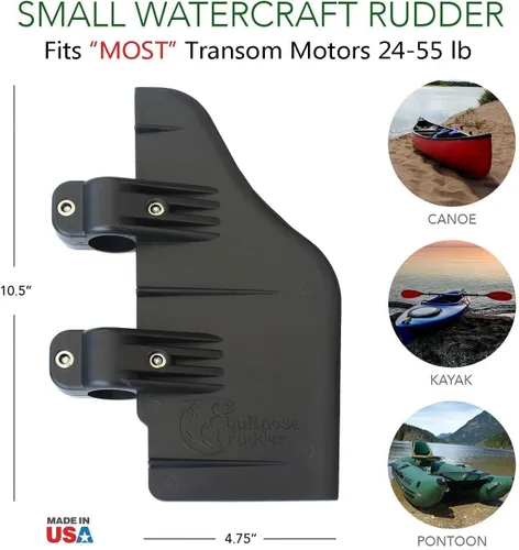 Vista 5 de Bullnose timón Kit de sobre timón para abrazadera para 24 – 55 Thrust Trolling Motors: accesorio para lanchas de pedales, pontones, kayaks, o canoas