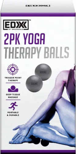 Vista 3 de EDX by Endurance 2PK - Pelotas de terapia de yoga, color gris