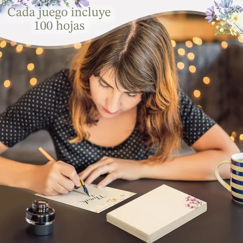 Vista 6 de Spiareal 100 tarjetas de notas en blanco de 4 x 6 pulgadas, tarjetas de índice, tarjetas de notas decorativas en blanco, tarjetas de notas