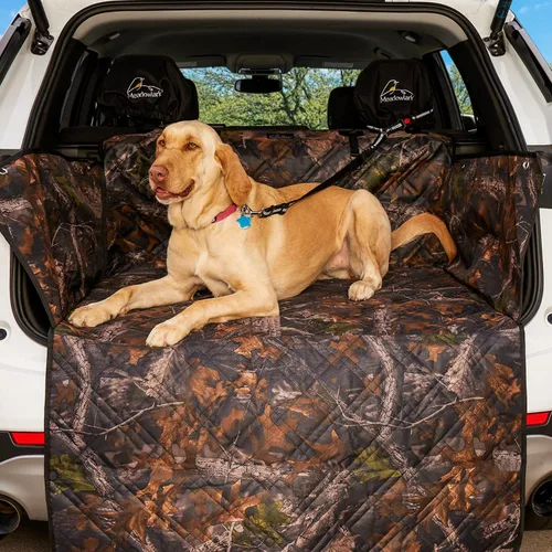Vista 6 de Meadowlark Fundas de asiento para perro, diseño único y protección completa del automóvil: puertas, reposacabezas y asiento trasero. Solapa lateral