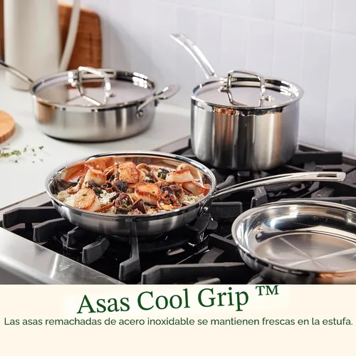 Vista 7 de Cuisinart Juego de utensilios de cocina de 15 piezas, multiclad Pro triple capa, plateado, MCP-15N