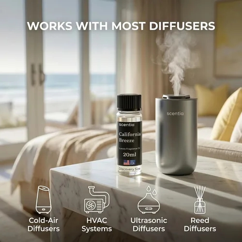 Vista 5 de Aceite Difusor de Hotel Scentia Inspirado en el Aroma del Hotel Delano Beach Club - 20 mL 0.67 fl oz - Mezcla de Aceites Esenciales Naranja, Té