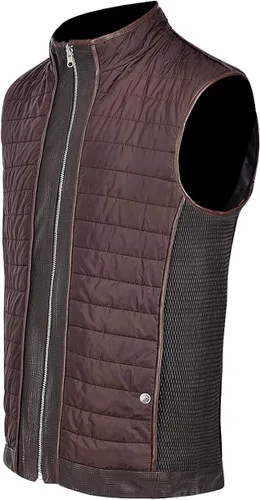 Vista 3 de CUADRA Chaleco reversible para hombre en cuero genuino negro