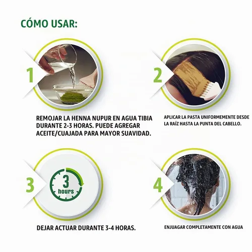 Vista 3 de Henna natural Godrej Nupur Mehndi para teñir el cabello con la bondad de 9 hierbas, 14.10 onzas