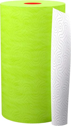 Vista 4 de Renova Toalla de papel verde Jumbo Rollo de 2 capas 120 hojas altamente absorbentes