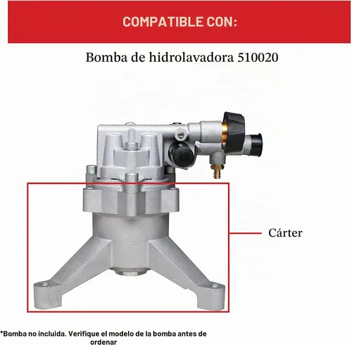 Vista 3 de Simpson Cleaning 7110159 - Kit de reemplazo de cárter para OEM Technologies 510020 Bomba de lavado a presión de leva axial, color plateado