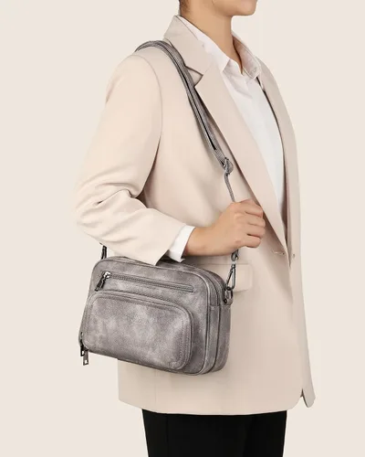 Vista 2 de FADEON Bolsos cruzados para mujer y mochila para laptop Colección Gris