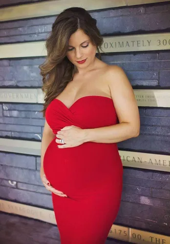 Vista 6 de ZIUMUDY Vestido ajustado elegante de maternidad sin tirantes tubo maxi fotografía baby shower vestido