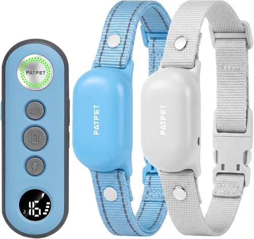 Vista 9 de PATPET Collar de choque para perros (10 a 120 libras), collar de entrenamiento impermeable IPX7 recargable de 4000 pies con control remoto para 2