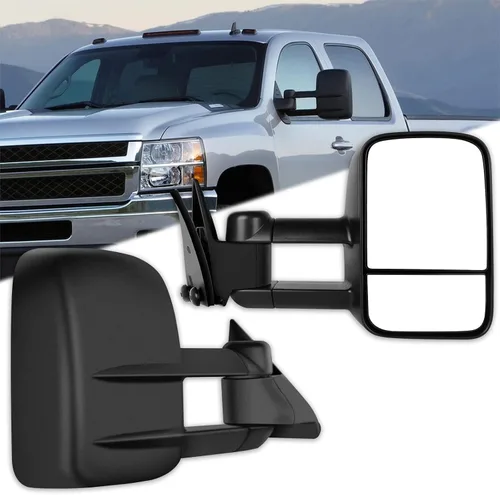 Vista 8 de Conjunto de espejo lateral del conductor o del pasajero para Ford F150 F250 F350 plegable manual, sin calefacción, color negro liso, paquete de 1