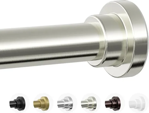 Vista 9 de Mcrbeay Barra de cortina de ducha, barra de ducha de tensión resistente de 1 pulgada de diámetro, antideslizante, ajustable, de 28 a 46 pulgadas