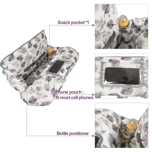 Vista 3 de RHYDEER Funda para carrito de compras para bebé, funda para silla alta 2 en 1, enrolla y listo, ajuste universal