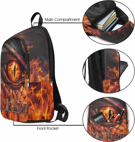 Vista 3 de Mochila personalizada de gran capacidad para niños y niñas, mochila escolar casual con nombre para niños y niñas, 0719-15, Personalizado