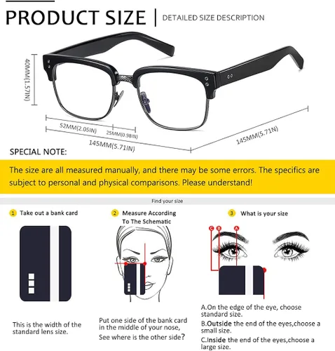 Vista 4 de Nuevo Beckham Gafas Vintage Miopía Óptica Semi-Rimless Tony Stark Lente Transparente Gafas