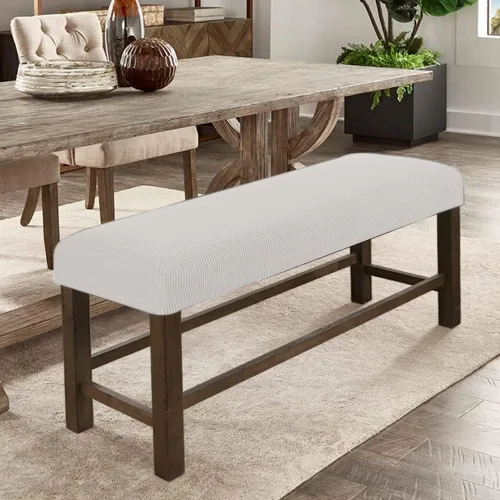Vista 38 de Fundas de banco rectangulares, funda extraíble para silla de comedor, ajuste suave, universal, elásticas, antipolvo, lavable, protector de asiento