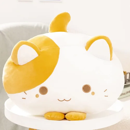 Vista 3 de Linda y suave y redonda de peluche de gato atigrado, juguetes de peluche para gatos y gatitos, almohada para abrazar, regalo para niños y amantes