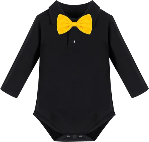 Vista 3 de IBTOM CASTLE Conjunto de ropa de esmoquin con moño para el primer cumpleaños para niños caballero formal con corbatín y pantalones