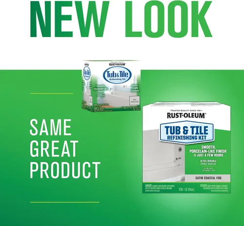 Vista 3 de Rust-Oleum - Kit de reacabado de 2 partes de niebla costera satinada