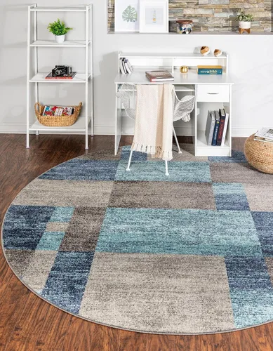 Vista 50 de Unique Loom - Alfombra de la colección Otoño Providence (rectangular de 2 x 3 pies 1 pulgada, azul grisáceo/marrón claro)