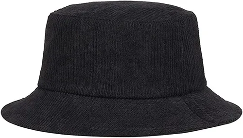 Vista 14 de Sombrero de pescador reversible de pana, unisex, de algodón, lona de sarga de algodón, sombrero de pesca solar 1#negro (reversible-negro)
