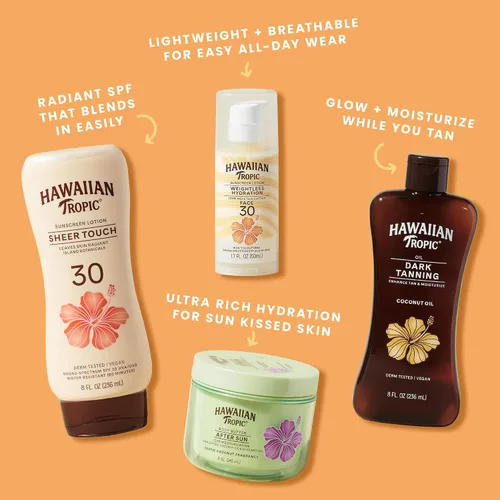 Vista 7 de Hawaiian Tropic Aceite de bronceado oscuro, 8 onzas líquidas Aceite corporal hidratante con manteca de cacao, potenciador de bronceado, 8 onzas