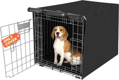 Vista 15 de X-ZONE PET - Funda impermeable para jaula de perro, 24 pulgadas, color negro con ventana