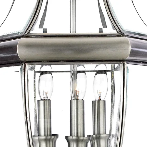 Vista 8 de Quoizel Newbury - Farol de poste para exteriores, poste de lámpara de campo francés de peltre de 23 pulgadas, 3 luces, poste exterior para patio