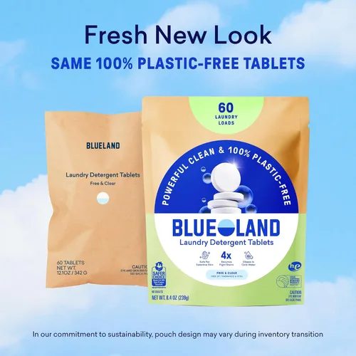 Vista 10 de BLUELAND Pastillas de detergente para ropa, 36 unidades, cápsulas, hojas y alternativa líquida sin plástico, respetuosas con el medio ambiente, sin