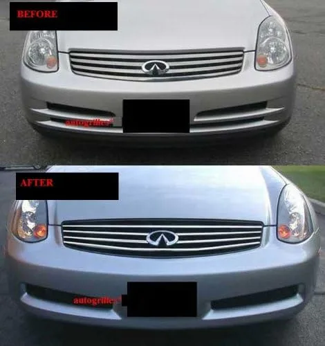 Vista 2 de Compatible con kit de parrilla cromada Infiniti G35 2003-2008 2004 2005 2006 2007 03 04 05 06 07 08
