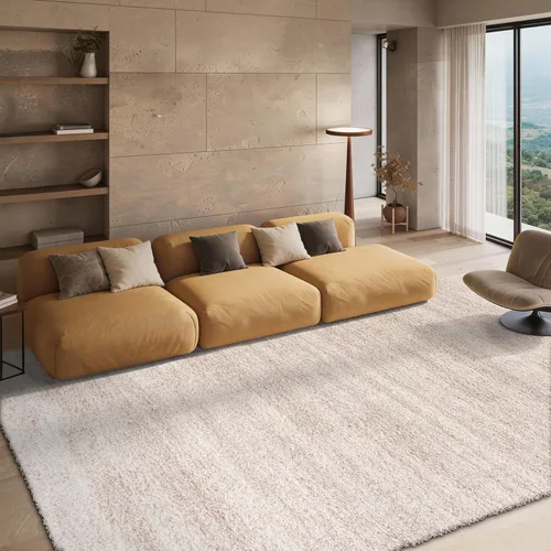 Vista 10 de SAFAVIEH Hudson Shag Collection - Alfombra decorativa de 2 x 3 pies, color marfil y azul marino, no desprende pelusa y de fácil cuidado, 2 pulgadas