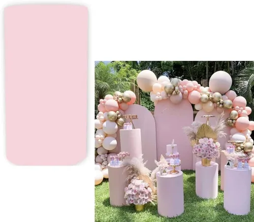 Vista 4 de Fundas cilíndricas negras para decoración de fiestas, fundas de pedestal sólidas, color negro, para baby shower, niños y adultos, fiesta