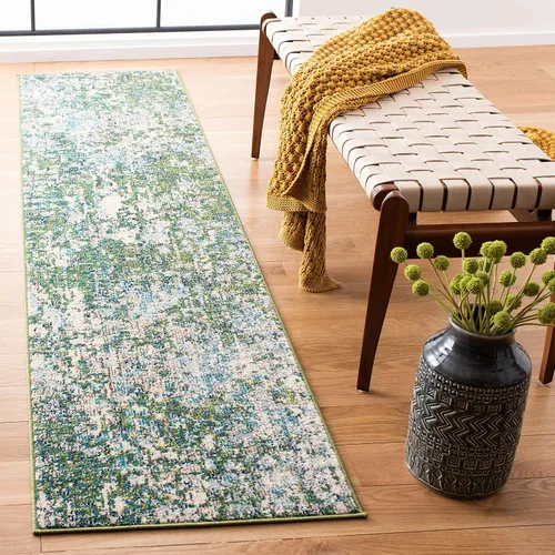 Vista 32 de SAFAVIEH Colección Madison - Alfombra de pasillo, 2'2" x 6', color fucsia y oro, diseño bohemio abstracto envejecido, no desprende pelusa y fácil