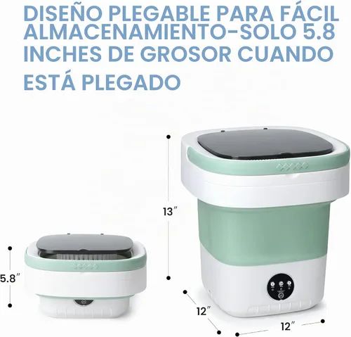 Vista 2 de Lavadora plegable portátil, mini lavadora de gran capacidad de 16 litros para ropa de bebé, ropa interior y lavandería de viaje, lavadora