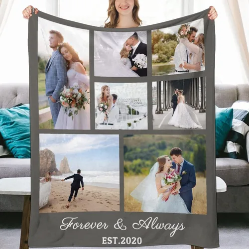 Vista 16 de Las mantas personalizadas con imágenes de collage son una manta personalizada para niños, adultos, familia, recuerdo, 35.4 x 27.6 pulgadas