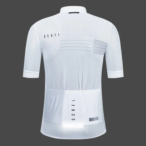 Vista 2 de GCRFL Conjunto de camiseta de ciclismo para hombre, camisetas ligeras para ciclismo de carretera, pantalones cortos con bolsillos acolchados