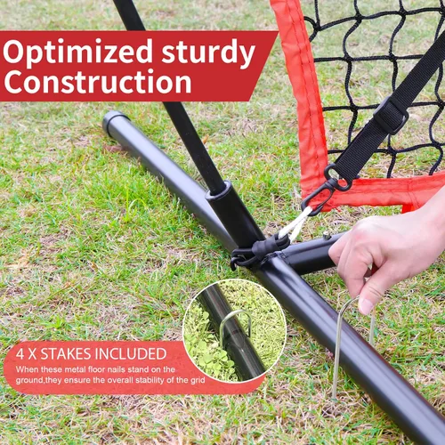Vista 7 de 6'X6' Baseball Softball Practice Net,Pitching Net,Batting Net,with Dummy Batter,Bonus Strike Zone Target and Bow Frame,for Hitting,Pitching,Catching