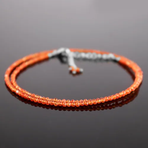 Vista 2 de Collar de cuentas de piedras preciosas plata