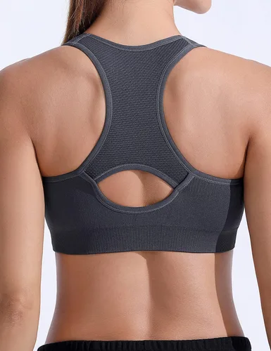 Vista 3 de FITTIN - Brasier deportivo con espalda cruzada para mujer, soporte acolchado de alto impacto sin costuras para yoga, gimnasio, entrenamiento y.