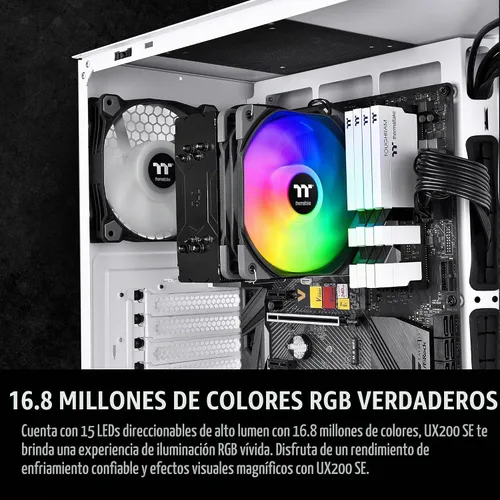 Vista 3 de Thermaltake Ventilador Cl-p105-al12sw-a Ux200 Se Retail Negro