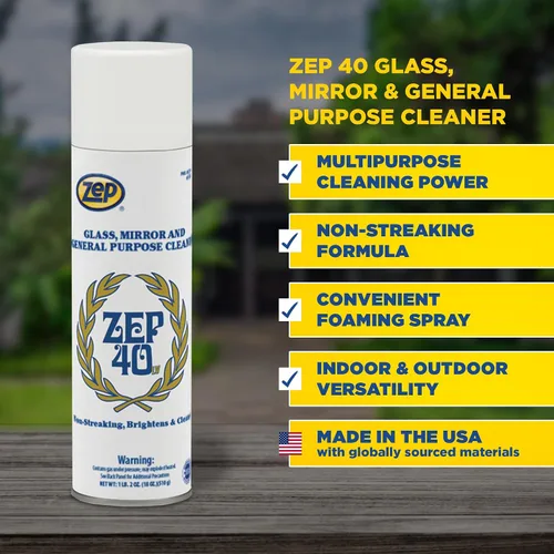 Vista 3 de Zep Aerosol limpiador sin rayas de 40 LV - 18 onzas (caja de 12) 322901 - Limpiador de vidrio, espejo y uso general - Disponible para enviar a