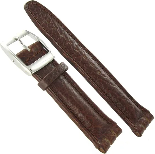 Vista 2 de 20mm pesados acolchado MORELLATO Genuine piel Italiano café Reloj Swatch banda