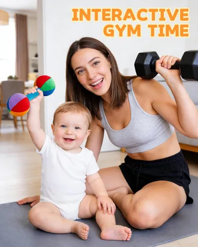 Vista 7 de Jollybaby Juguete de sonajero con mancuernas de felpa suave para bebé, recién nacido de 0 a 3 a 6 meses, sonajeros sensoriales de alto contraste