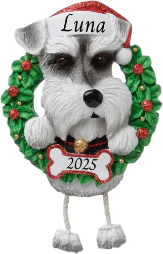 Vista 29 de Adornos personalizados para árbol de Navidad 2024 para mascotas – Razas de perros Beagle – Adorno personalizado de Feliz Navidad – Recuerdo