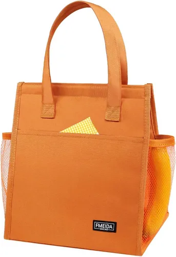 Vista 11 de Pequeña bolsa de almuerzo aislada 6.75L, bolso de bocado térmico Beige