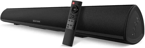 Vista 8 de BESTISAN Barra de sonido con graves mejorados: woofer doble más grande y puertos de graves duales, barra de sonido para Smart TV, barra de sonido