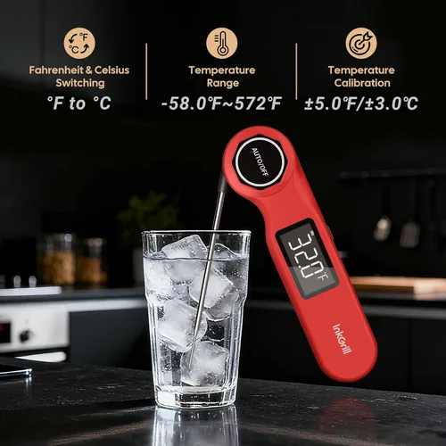 Vista 3 de Termómetro digital de lectura instantánea recargable impermeable para carne 0.5 Sec Professional Grill Thermometer Kitchen Cooking with