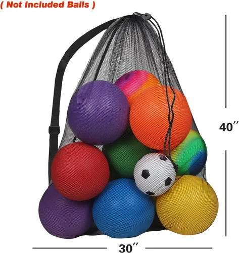 Vista 2 de GSE Games & Sports Expert 24x36/30x40 X-Large Mesh Sports Equipment Drawstring Bag for Soccers, Basketballs, Footballs