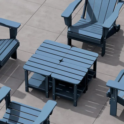 Vista 37 de SERWALL Mesa auxiliar Double Adirondack, Mesa auxiliar de forma rectangular, Negra