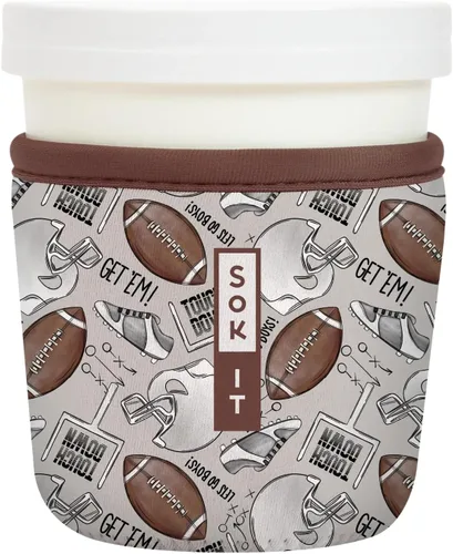 Vista 32 de Sok It IceCreamSok - Funda de neopreno aislada (flores abstractas, pintas de helado cónicas)